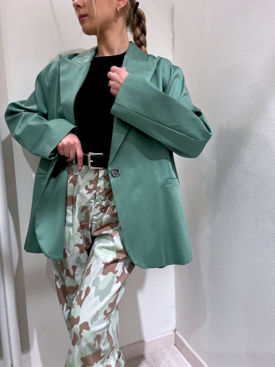 Shop Online Blazer oversize menta in cotone HaveOne