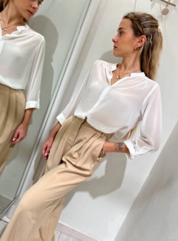 Shop Online Camicia bianca semitrasparente in georgette Kontatto