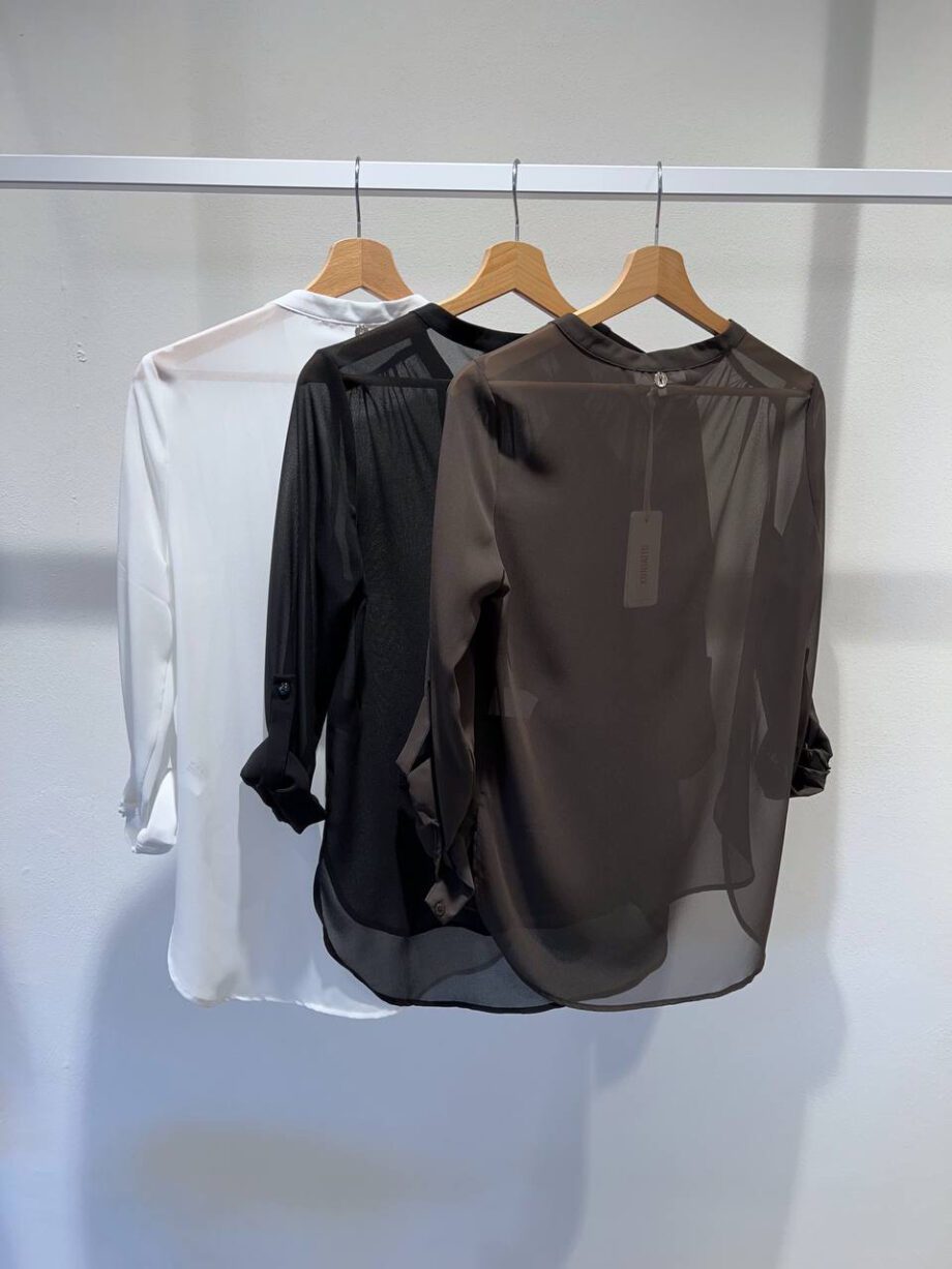 Shop Online Camicia bianca semitrasparente in georgette Kontatto