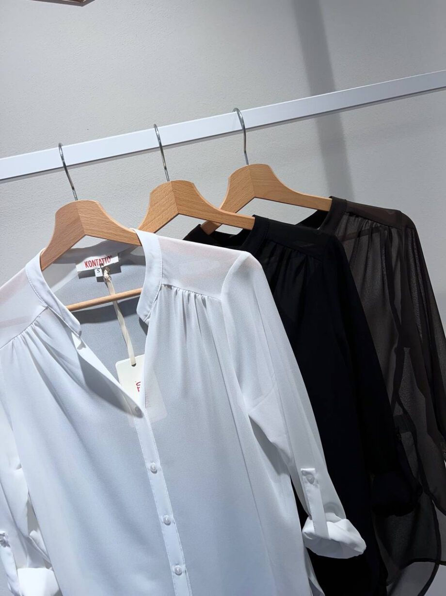 Shop Online Camicia bianca semitrasparente in georgette Kontatto
