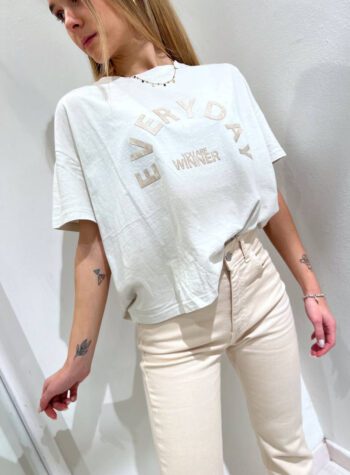 Shop Online T-shirt con scritta beige Have One