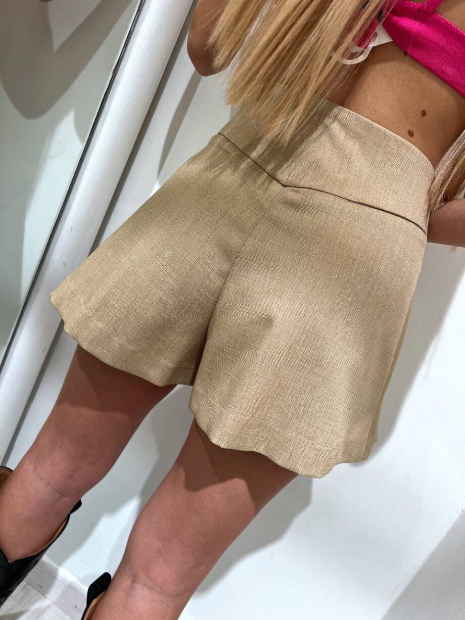 Shop Online Minigonna pantaloncino a pieghe beige nocciola Kontatto