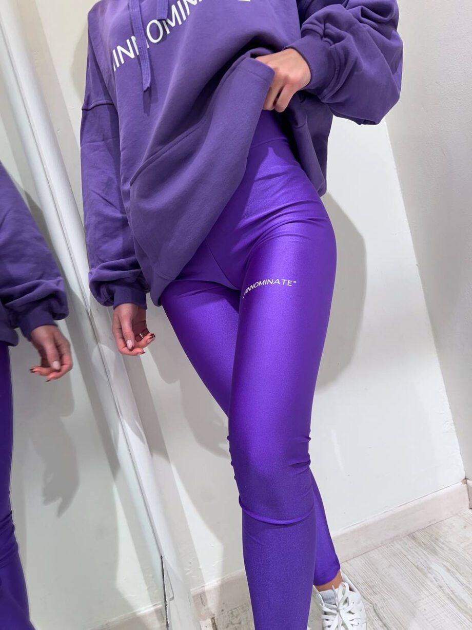 Shop Online Leggings sportivo viola in lycra Hinnominate