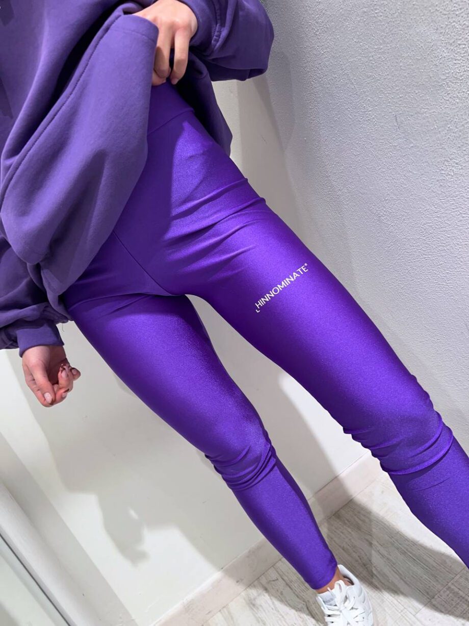 Shop Online Leggings sportivo viola in lycra Hinnominate