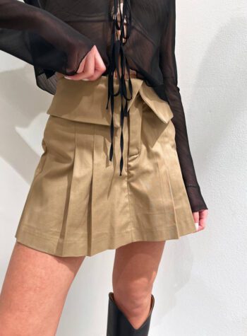 Shop Online Minigonna pantaloncino beige con risvolto vita The Lulù