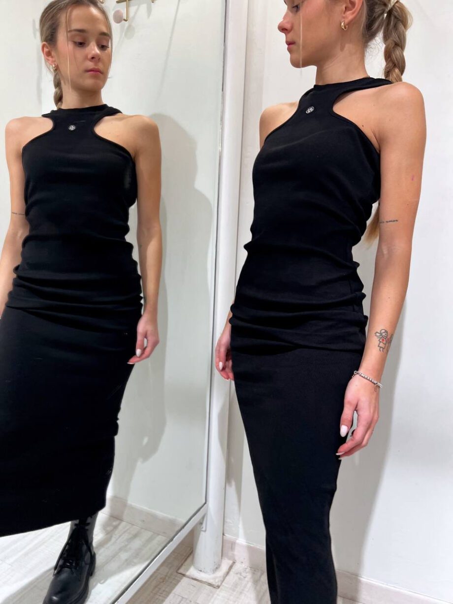 Shop Online Vestito lungo in maglia nero smanicato Have One