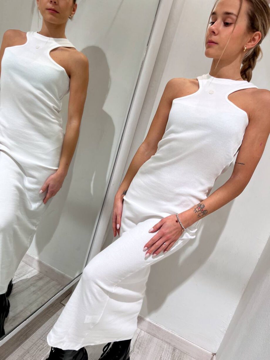 Shop Online Vestito lungo in maglia smanicato bianco Have One