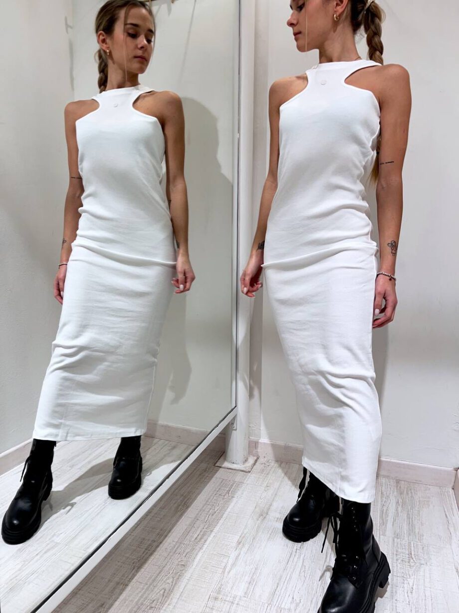 Shop Online Vestito lungo in maglia smanicato bianco Have One