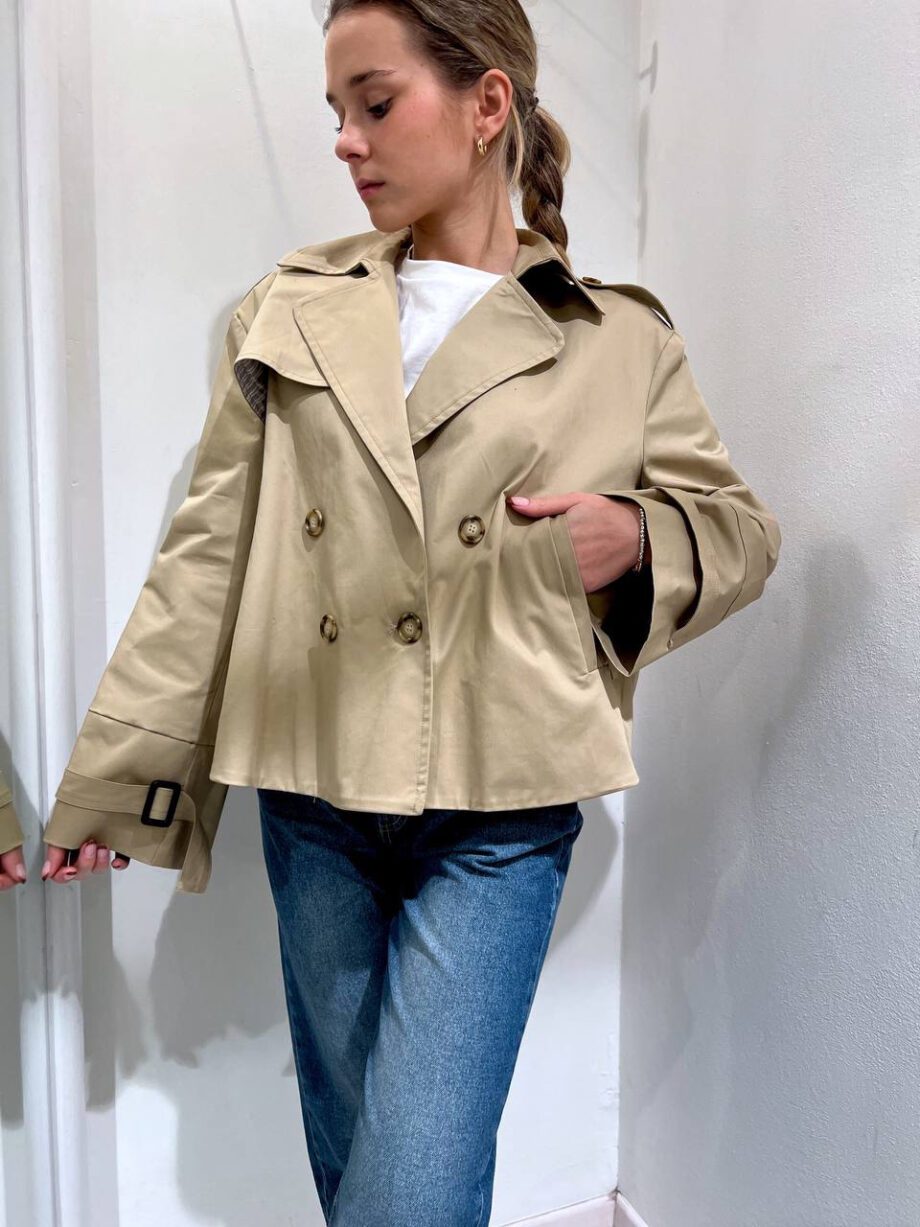 Shop Online Trench corto beige doppiopetto Souvenir