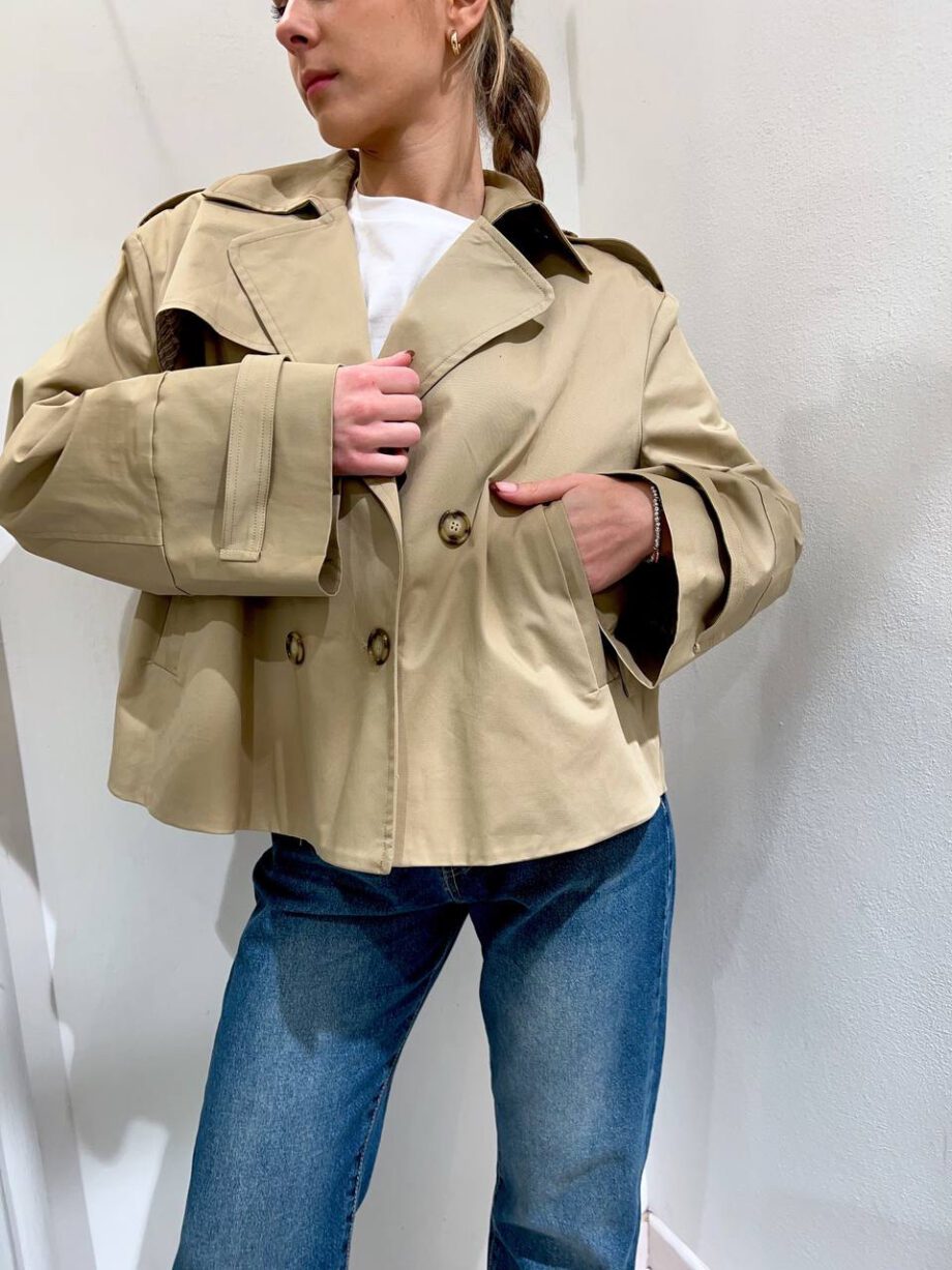 Shop Online Trench corto beige doppiopetto Souvenir