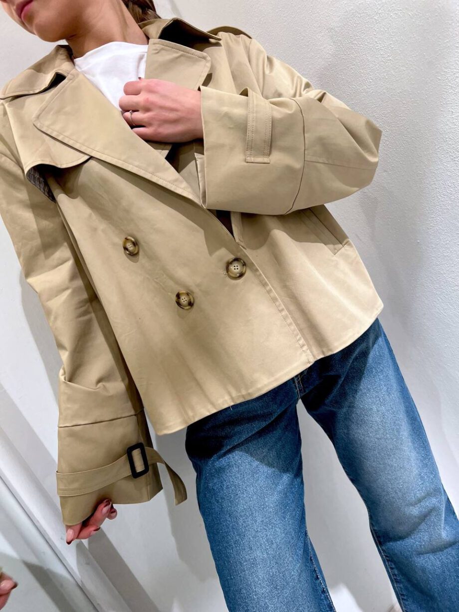 Shop Online Trench corto beige doppiopetto Souvenir