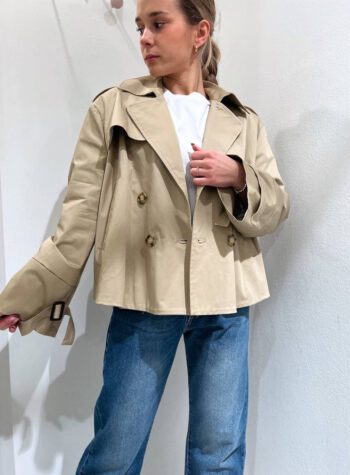 Shop Online Trench corto beige doppiopetto Souvenir