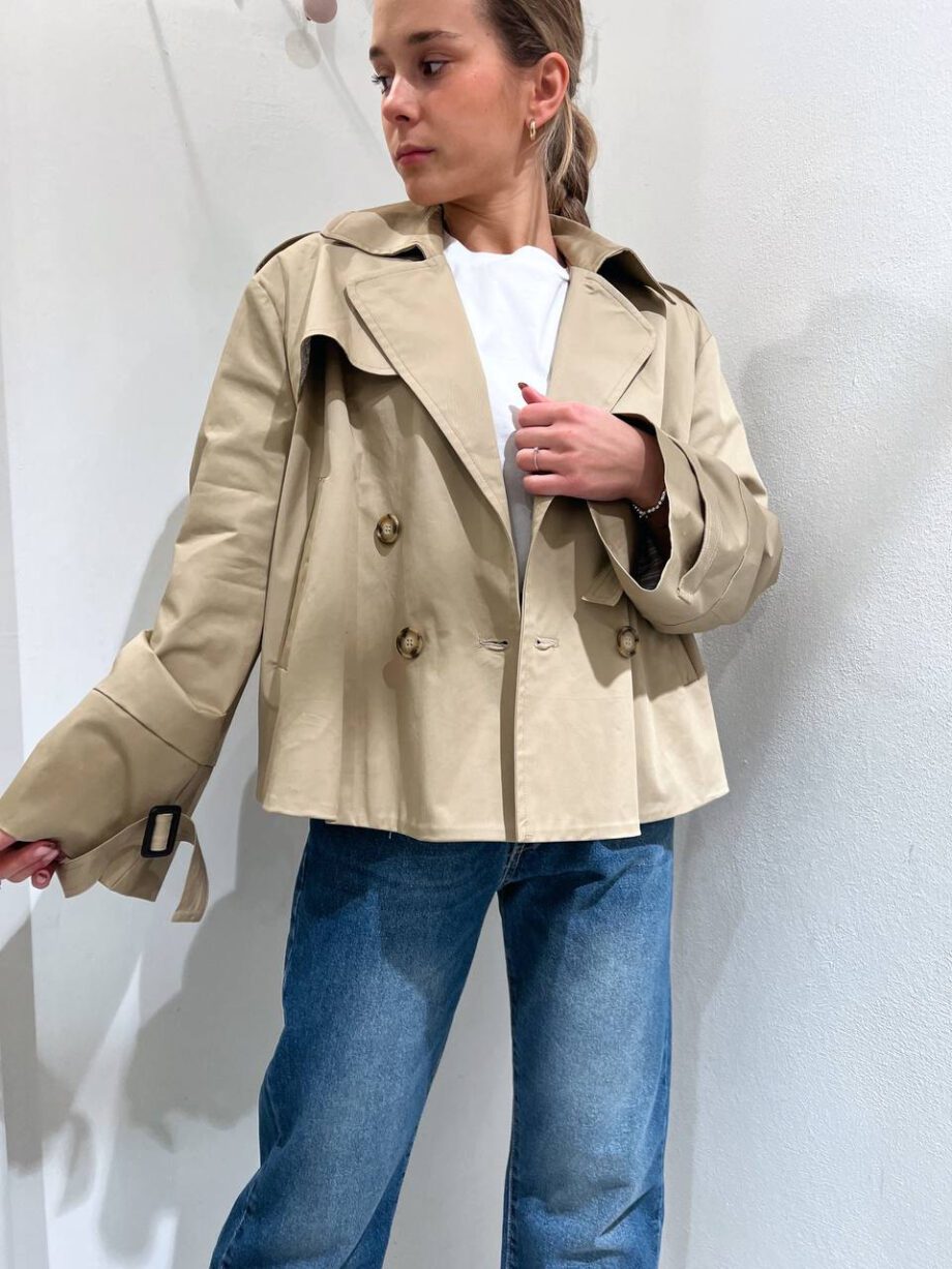 Shop Online Trench corto beige doppiopetto Souvenir