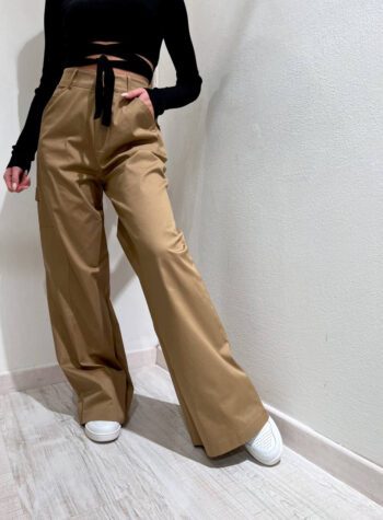 Shop Online Pantalone palazzo ampio beige The Lulù