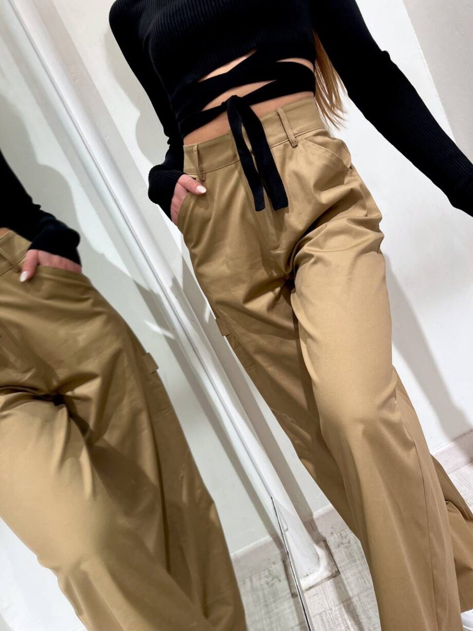 Shop Online Pantalone palazzo ampio beige The Lulù