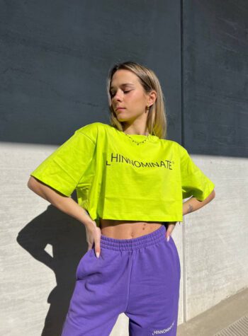 Shop Online T-shirt crop ampia lime Hinnominate