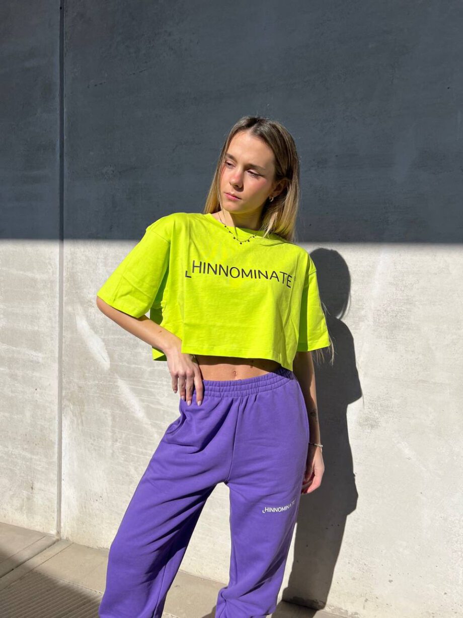 Shop Online T-shirt crop ampia lime Hinnominate