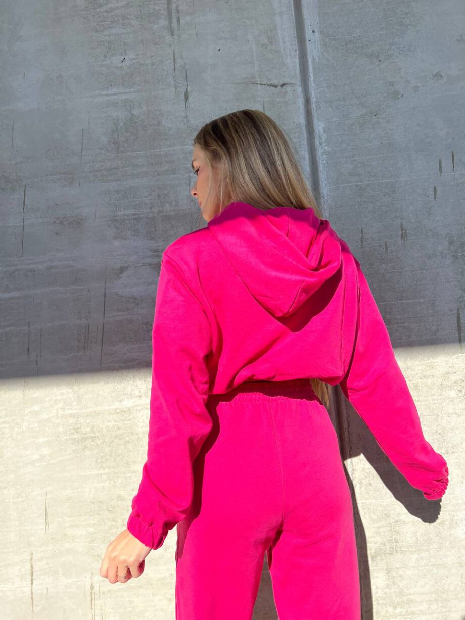 Shop Online Felpa crop fucsia con zip Hinnominate