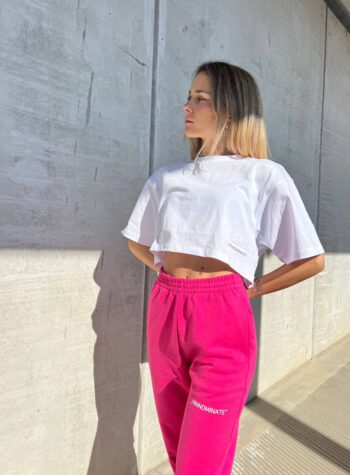 Shop Online T-shirt crop ampia bianca Hinnominate