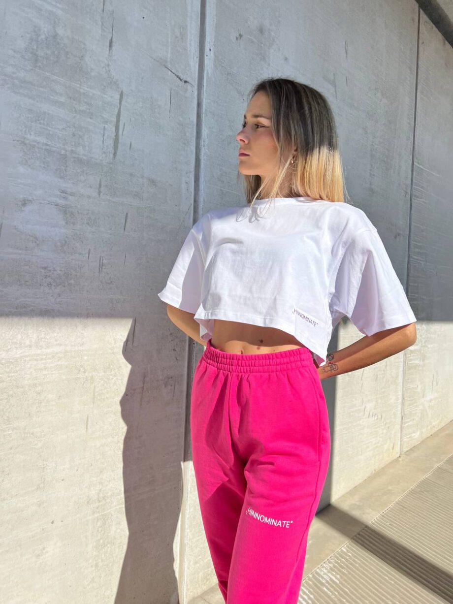 Shop Online T-shirt crop ampia bianca Hinnominate