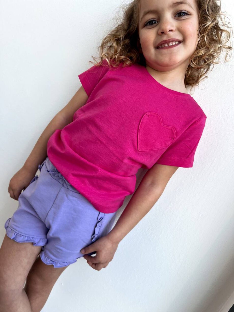 Shop Online T-shirt fucsia con tasca cuore Name It