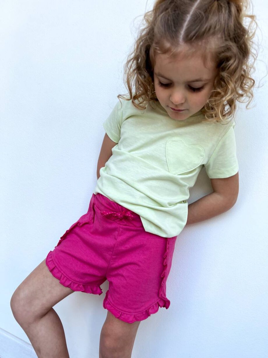 Shop Online Short in felpa fucsia con rouches Name It