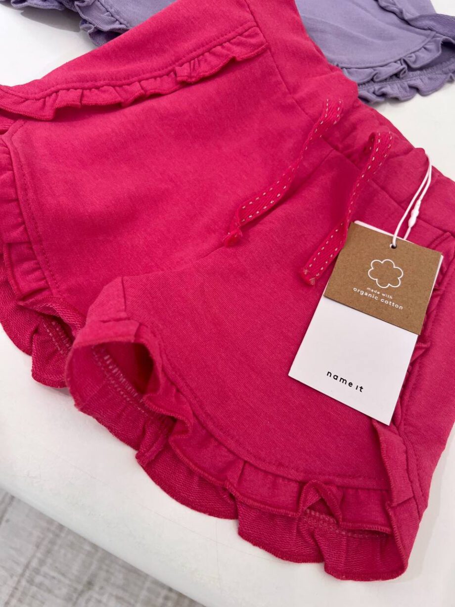 Shop Online Short in felpa fucsia con rouches Name It