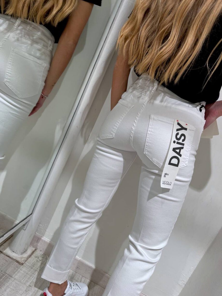 Shop Online Jeans Daisy bianco con rovescia Vicolo