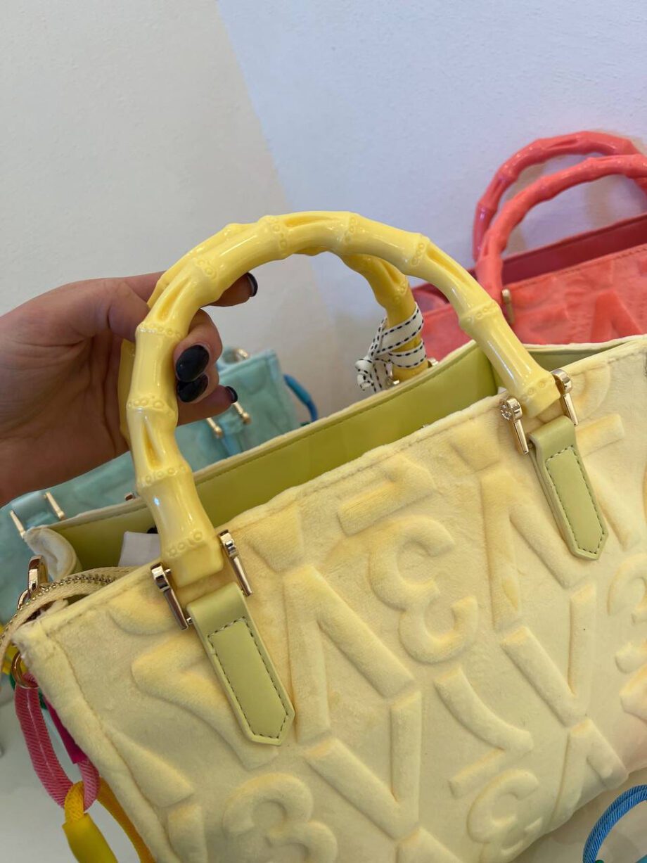 Shop Online Borsa shopper Luna in ciniglia giallo limone V73