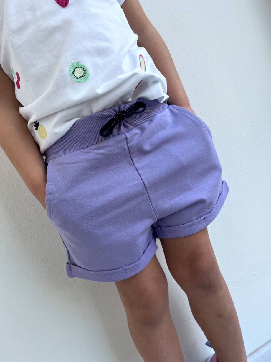 Shop Online Short in felpa lilla con coulisse Name It