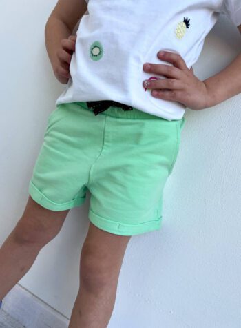 Shop Online Short in felpa verde con coulisse Name It