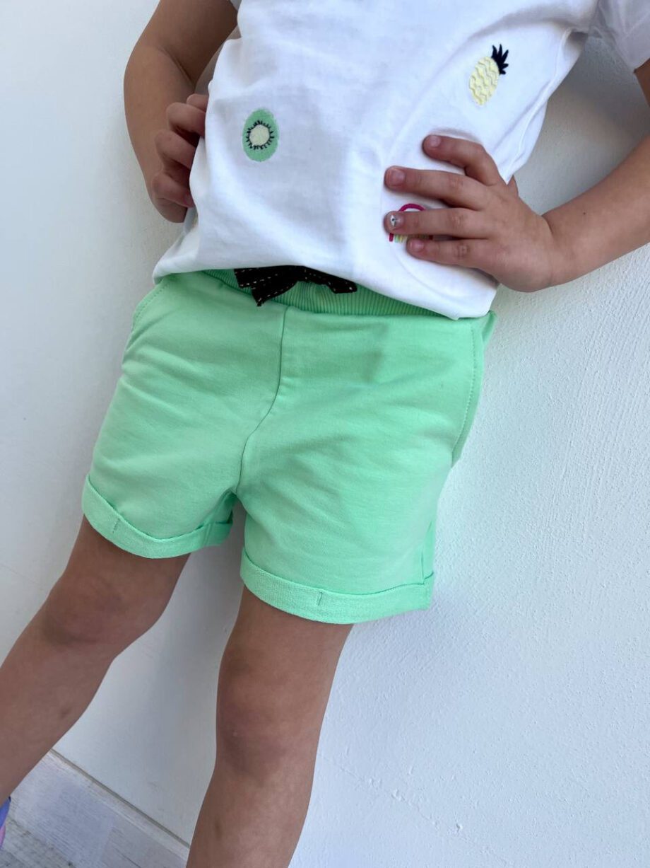 Shop Online Short in felpa verde con coulisse Name It