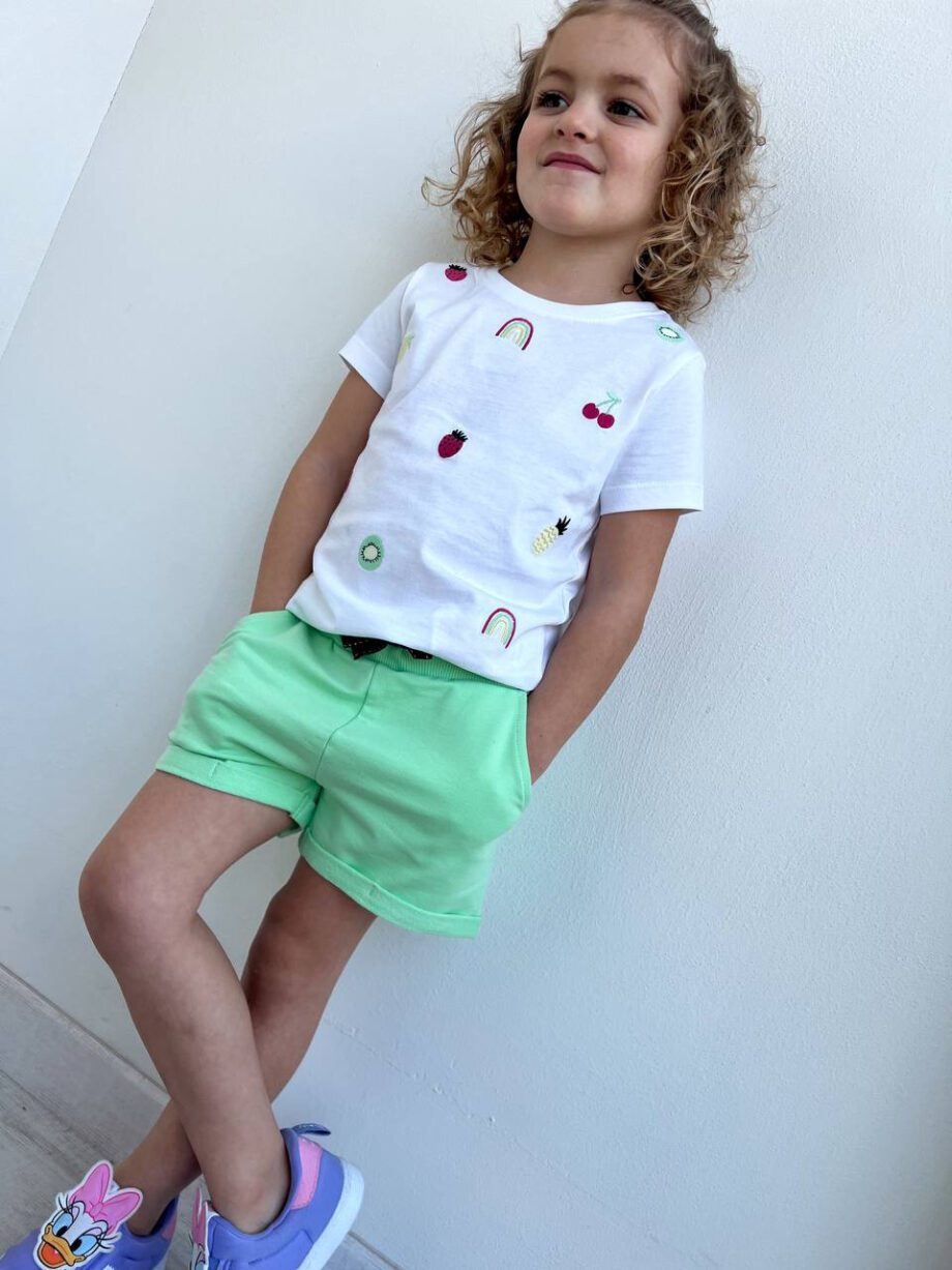 Shop Online Short in felpa verde con coulisse Name It