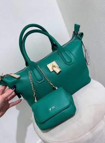 Shop Online Borsa Mariel shopper verde Mariel V73