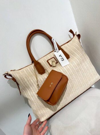 Shop Online Borsa a mano Mariel grande in rafia V73