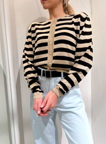 Shop Online Cardigan in maglia a righe con lurex Souvenir