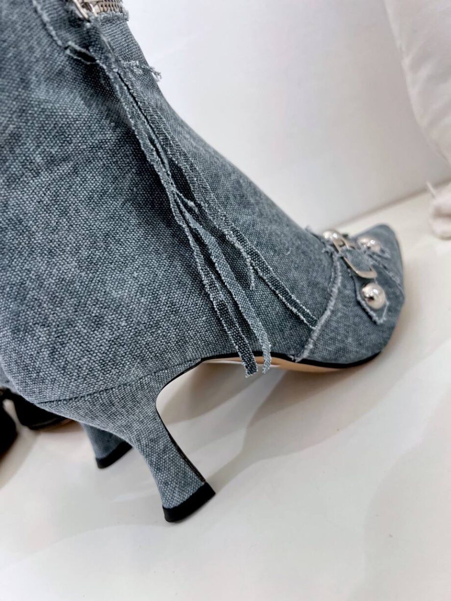 Shop Online Stivaletto Veridiana in jeans con cerniera e borchie Gisél Moiré