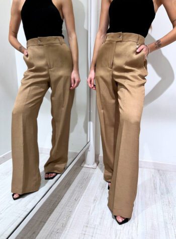 Shop Online Pantalone palazzo morbido beige Souvenir