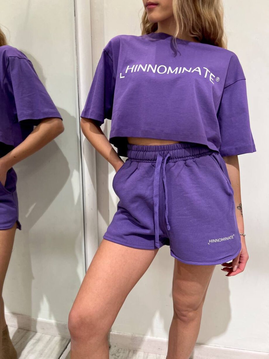 Shop Online Short in felpa viola Hinnominate