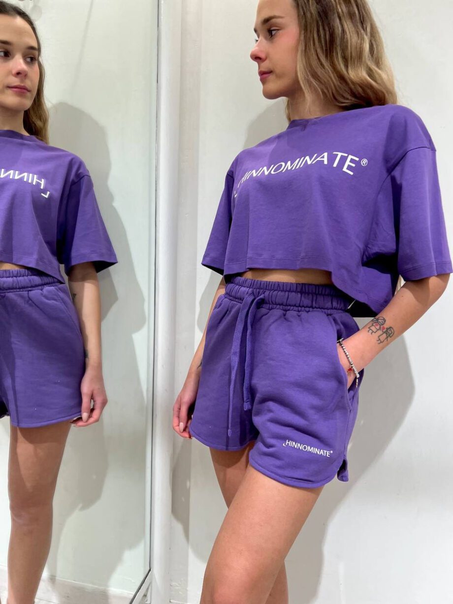 Shop Online Short in felpa viola Hinnominate