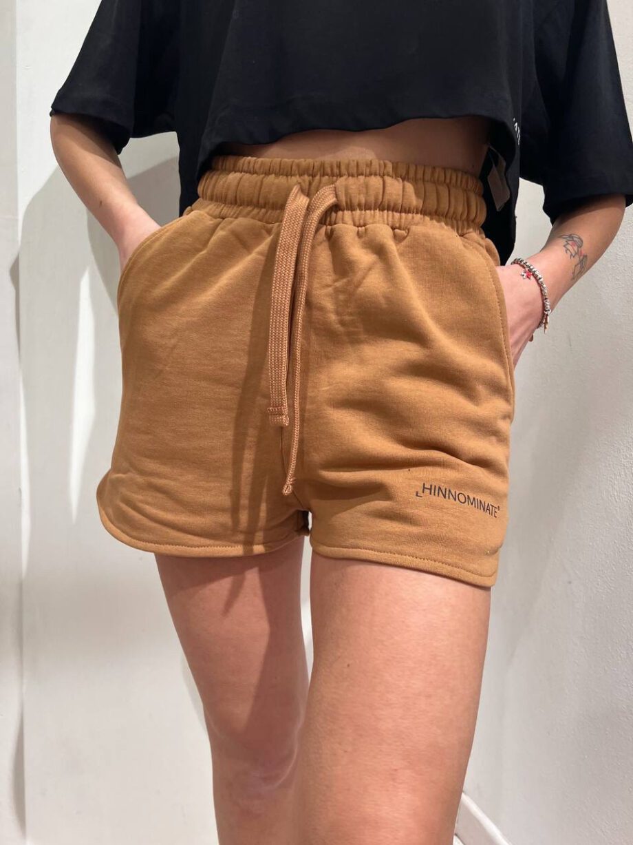 Shop Online Short in felpa beige nocciola Hinnominate