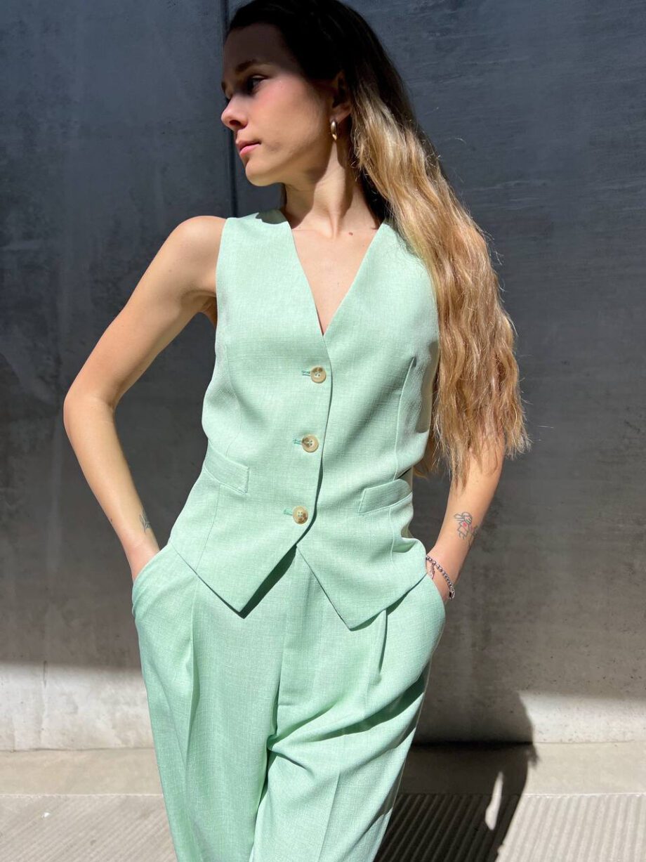 Shop Online Gilet menta tre bottoni Vicolo