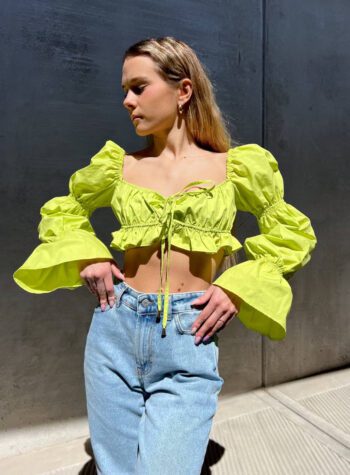 Shop Online Top crop lime con gale Revise