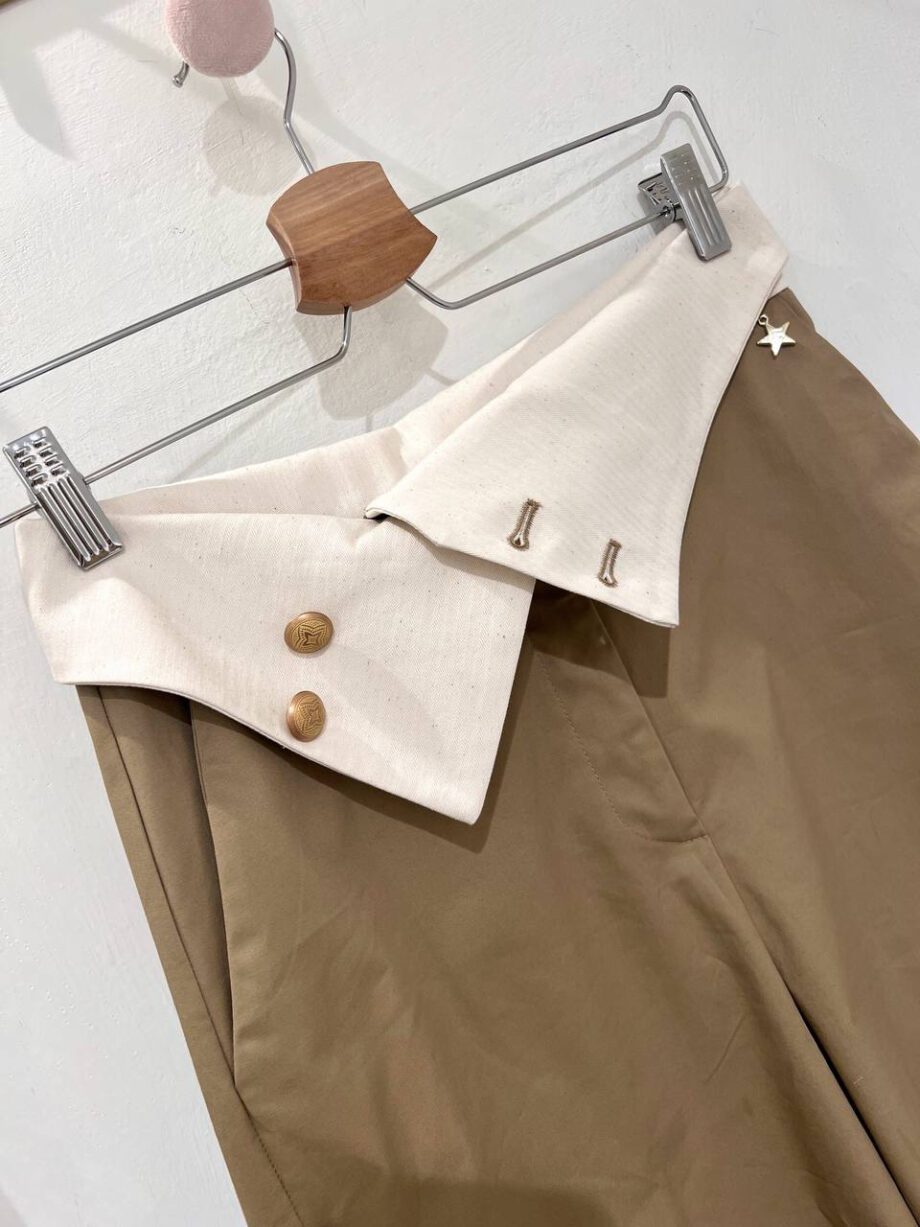 Shop Online Pantalone palazzo beige in cotone Souvenir