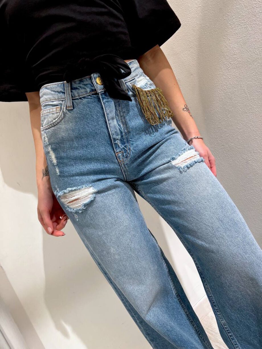 Shop Online Jeans chiaro palazzo con frange Dimora