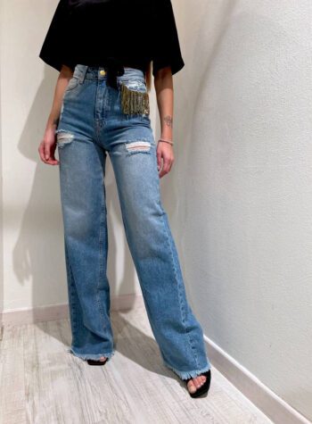 Shop Online Jeans chiaro palazzo con frange Dimora