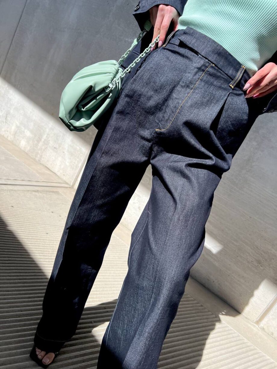Shop Online Pantalone palazzo scuro in jeans Vicolo