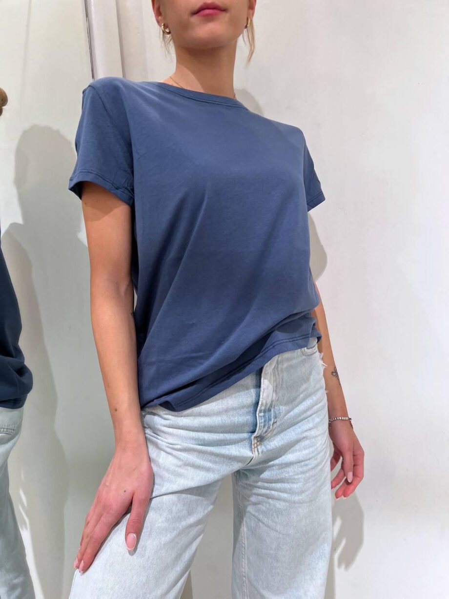 Shop Online T-shirt girocollo basic blu Vicolo