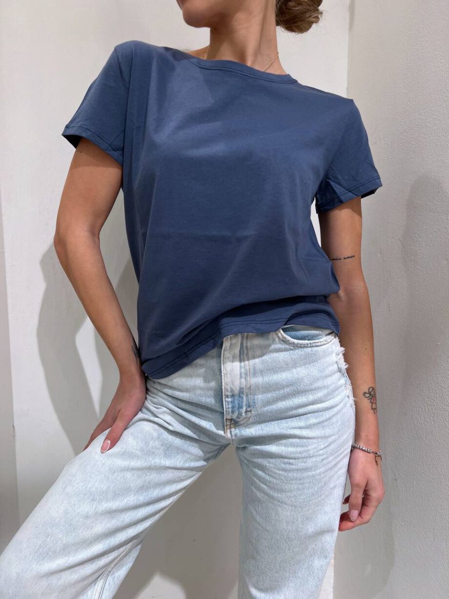 Shop Online T-shirt girocollo basic blu Vicolo