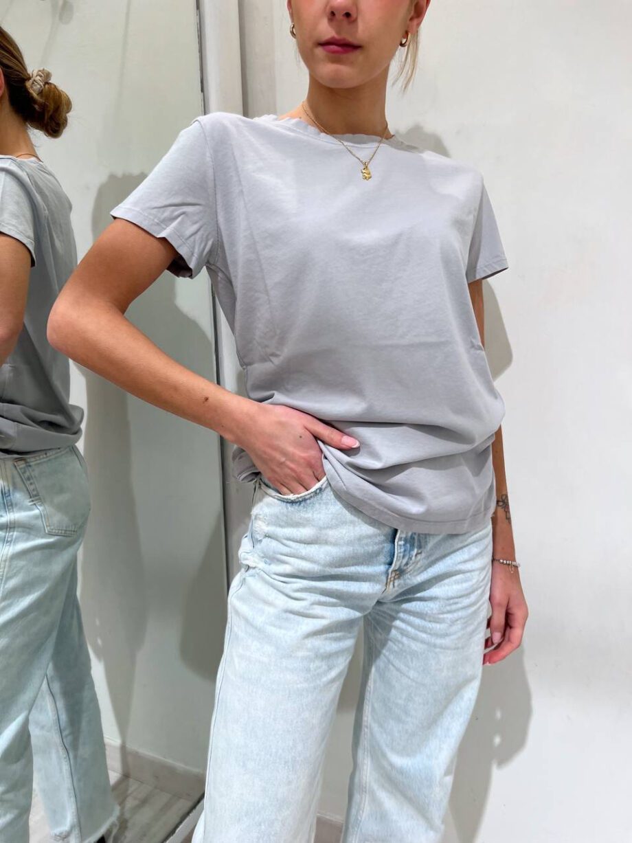 Shop Online T-shirt girocollo basic grigio polvere Vicolo